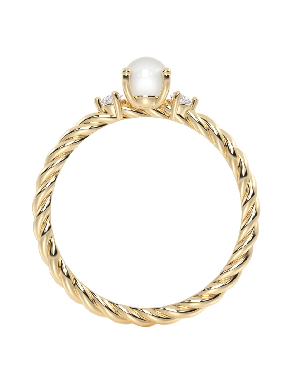 Anillo de compromiso de oro 14 K Abba Joyas  zirconia